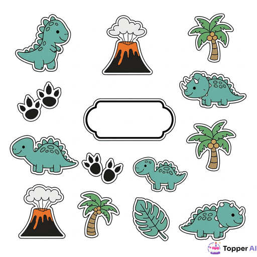 Topo de Bolo Dinossauro Temático