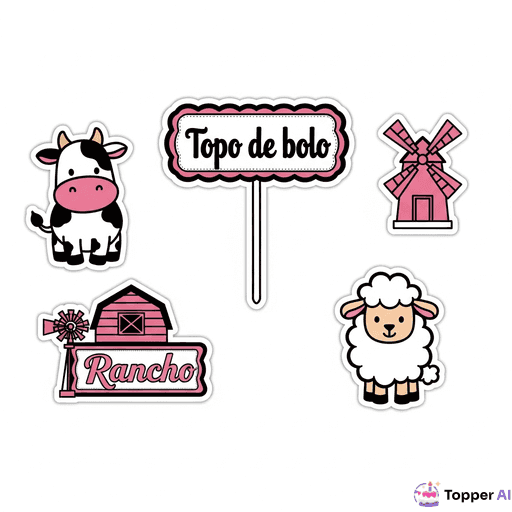 Topo de Bolo Festa na Fazenda