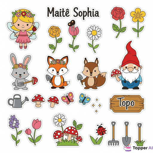 Topo de Bolo Jardim Encantado