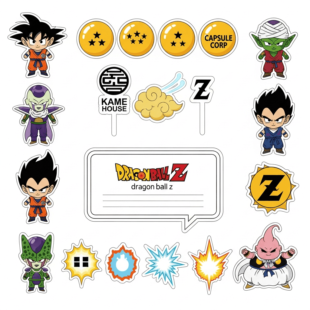 Topo de Bolo Temático Dragon Ball Z