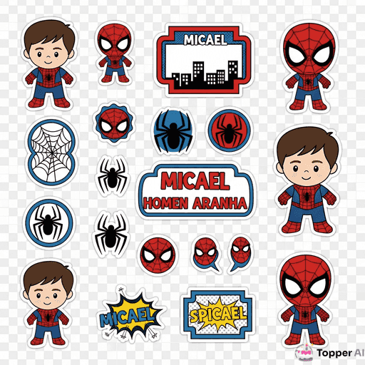 Topo de Bolo Temático Homem-Aranha