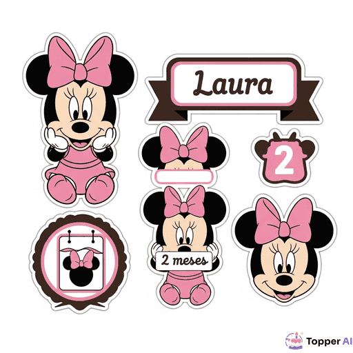 Topo de Bolo Temático Minnie Bebê