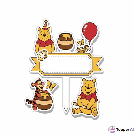 Topo de Bolo Ursinho Pooh Genérico