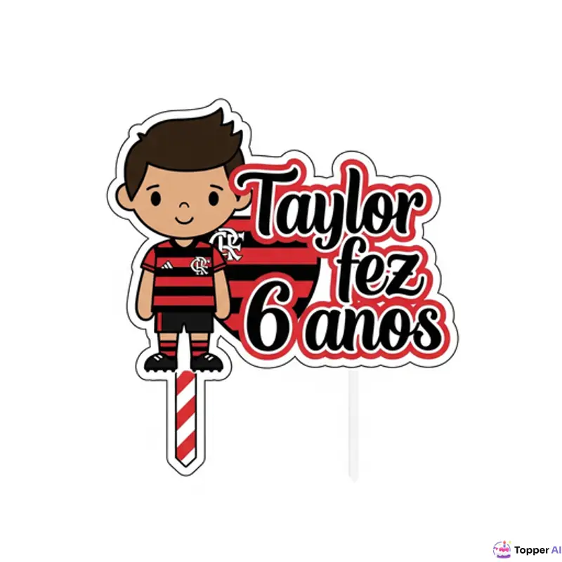 Topo de bolo temático de futebol