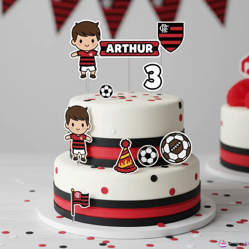 Topo de Bolo Flamengo Futebol