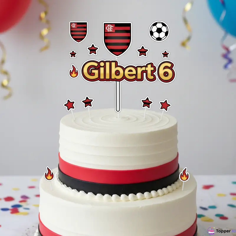Topo de Bolo Flamengo: Kit Festa