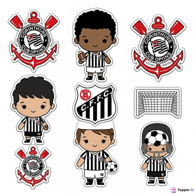 Topo de Bolo Temático de Futebol