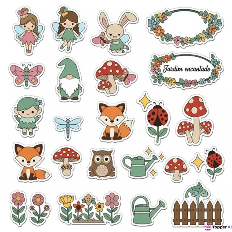 Topo de Bolo Jardim Encantado