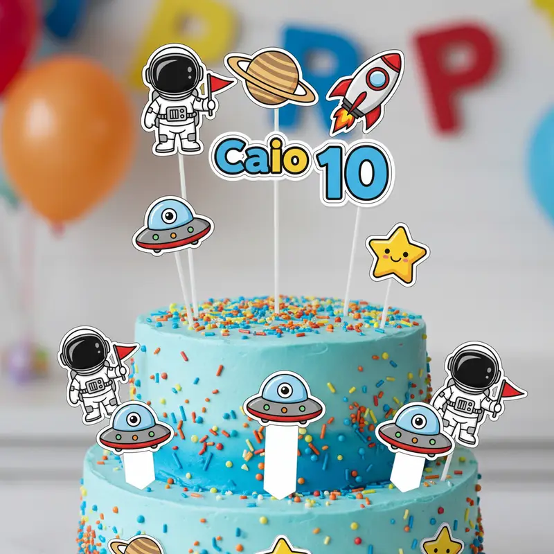 Topo de Bolo Astronauta Infantil