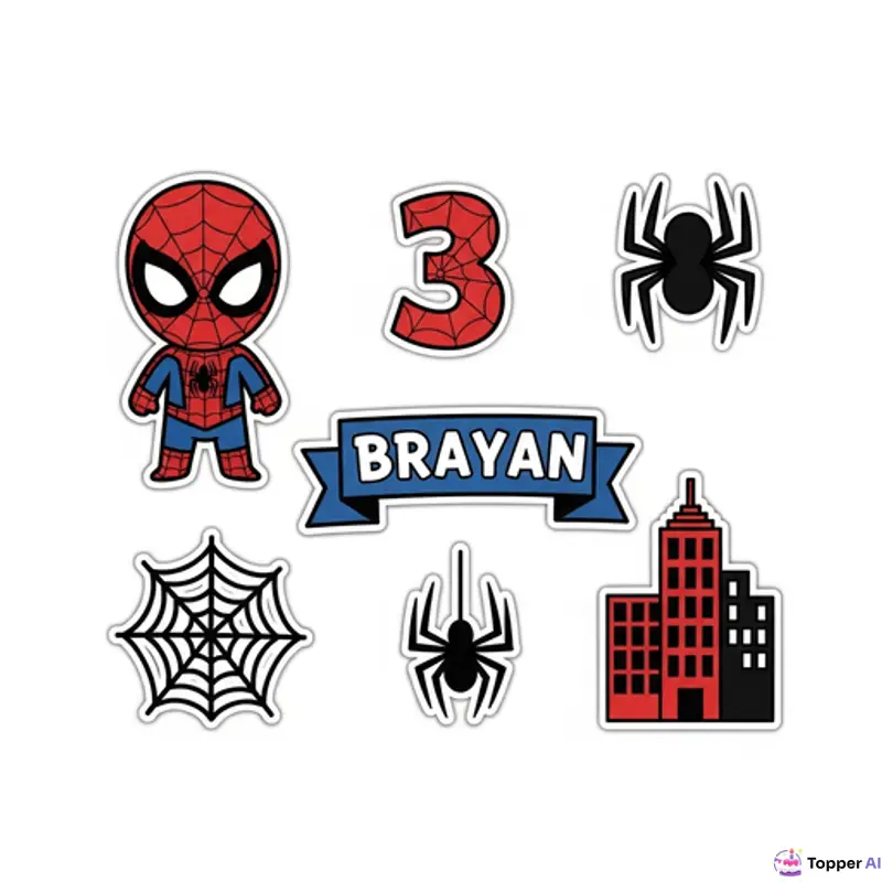 Topo de Bolo Homem Aranha Infantil